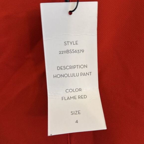 Veronica Beard Honolulu Pant Flame Red Size 4 - Picture 3 of 6